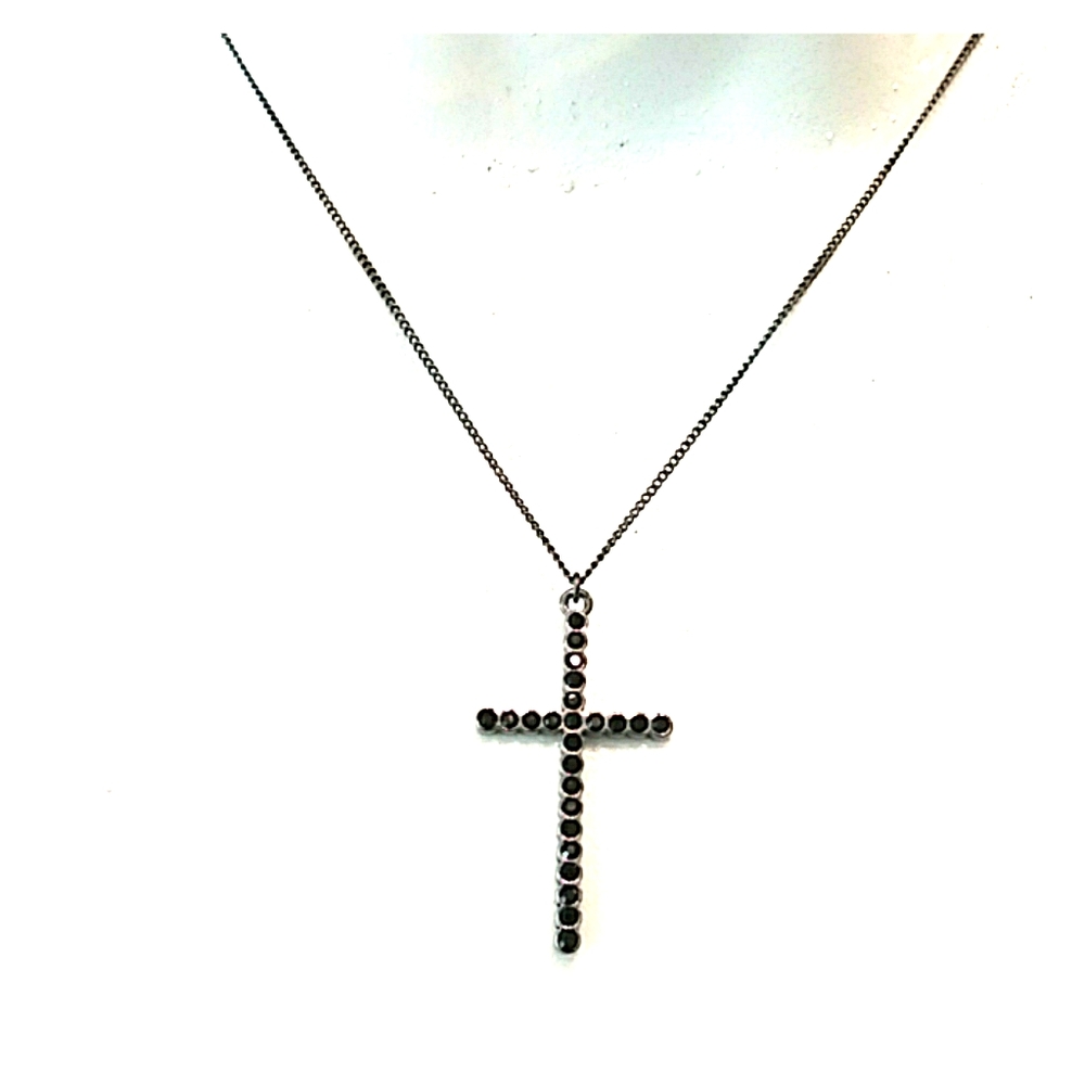 NWOT Guess Blk. Cross Necklace